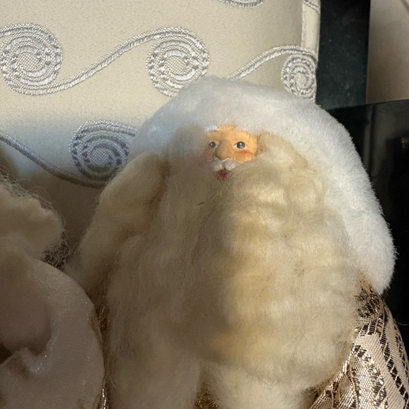 Four 12" Fabric Santa Christmas Tree Ornaments New - Picture 12 of 13